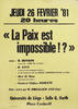 La Paix est imposible!? -...