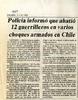 Policía informó que abatió 12 guerrilleros en varios choques armados en Chile