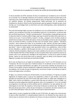 Un día para no Olvidar: testimonio de mi pasada por el cuartel de la DINA de Simón Bolívar 8800