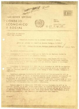 Resolución aprobada por el consejo económico y social sobre el informe del comité de asuntos sociales (E/5821)