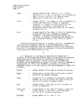 Informe de la Subcomisión de prevención de discriminaciones y protección a las minorías sobre su 41º periodo de sesiones