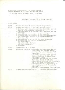 Proyecto de desarrollo de la primera reunión de Comisión Internacional de Investigación de los Crímenes de la Junta Militar en Chile