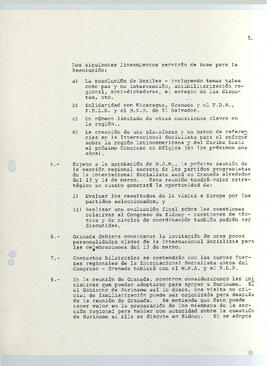 Informe sobre una reunión secreta dela Sección regional de la Internacional Socialista, efectuado en managua del 6 al 7 de enero de 1983 (5)