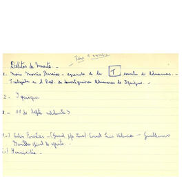Notas manuscritos de listados de responsables de violaciones o, los derechos humanos de acuerdo a la calificación delictual. (28)