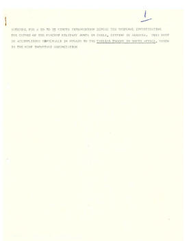 Material for a 20 to 25 minute intervention before the tribunal investigating the crimes of the fascist military junta in Chile. (1)