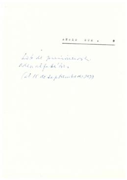 Anexo Num. 8. Lista de prisioneros en orden alfabético (al 15 de septiembre de 1977)