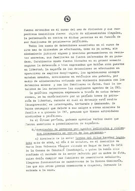 Memorándum acerca de las violaciones a los derechos humanos en Chile en diferentes campos de acción hasta el último año (18)