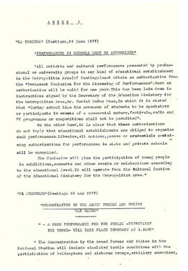 Comisión Internacional Investigadora de los Crímenes de la Junta Militar en Chile. Quinta sesión. Subcomisión Internacional Investigadora de los Crímenes de la Junta Militar Contra la Juventud y los Estudiantes Chilenos. (19)