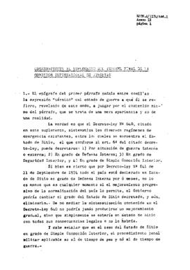 Estudio de los informes de violaciones de derechos humanos en Chile, con particular referencia a la tortura y otros tratos o castigos crueles, inhumanos o degradantes (19)