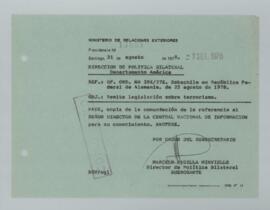 [Memorandum N° 3881 - Ministerio de Relaciones Exteriores - Dirección de Política Bilateral, Departamento América]