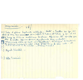 Notas manuscritos de listados de responsables de violaciones o, los derechos humanos de acuerdo a la calificación delictual. (12)