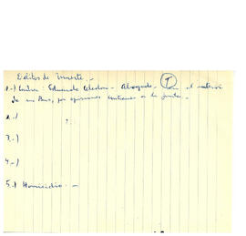Notas manuscritos de listados de responsables de violaciones o, los derechos humanos de acuerdo a la calificación delictual. (23)