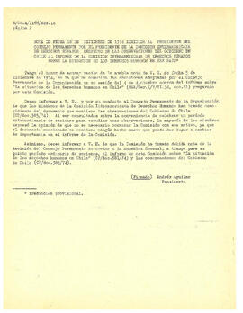 Información suplementaria presentada por la Organización de Estados Americanos en carta de fecha de 13 de febrero de 1975. (3)