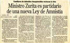 Ministro Zurita es partidario de una nueva Ley de Amnistía