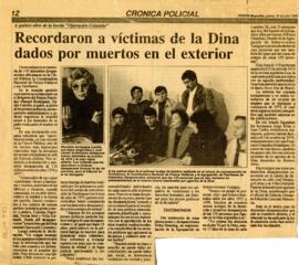 Recordaron a víctimas de la DINA dados por muertos en el exterior