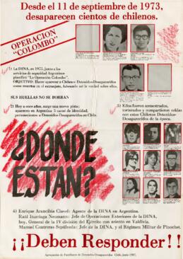 Donde estan?. Desde el 11 de septiembre de 1973, desaparecen cientos de chilenos