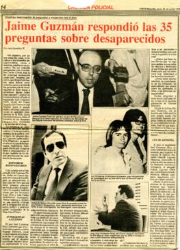 Jaime Guzmán respondió las 35 preguntas sobre desaparecidos