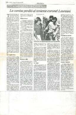 La camisa perdió al Teniente Coronel Laureani