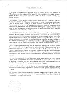 Declaración jurada de Sandra Fernández Maturana